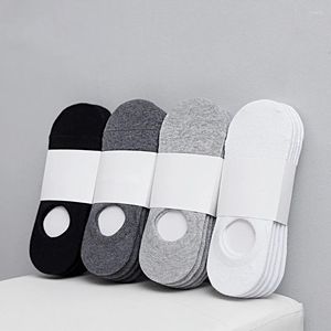 Herrstrumpor 5Pair / Lot Fashion Men båt Male Ankel Sock Slippers Summer Autumn Non-Slip Silicone Invisible Cotton