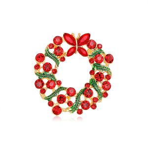 Crystal Wreath Brooch ￩pingles de No￫l cadeaux en ￩mail couronne de couronne de f￪te bijoux accessoires pour femmes