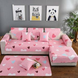 椅子カバーQi Jie Life Pink Sofa Cushion Anti-Skid Seat Pad Four Seasons Universal Couch Cover Slipcoversセクショナルアームチェア