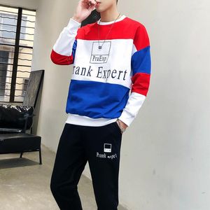 Men's Tracksuits Sport Autumn Sport Mens de traje de pista Hip Hop Tracksuit Define Moda Moda Splice Contrast Color Slaves Longa camisetas Pant Ropa