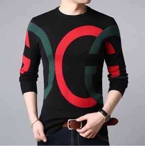 Herrtröjor Fashion Casual Solid Color V-Neck Pull Homme Luxury Designer Cotton Knitwear Pullover kläder