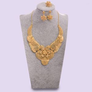 Necklace Earrings Set WANDO Big Gold Color Dubai For Women Wedding African Bridal Gifts Arab