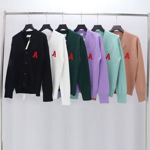 Hardigan Sweater Heart ve Mektup Nakışları Dikenli Sweaters için Tasarımcı Sweaters Örgü Kapşonlu UNISEX TASARIM GÖZLERİ Uzun Kollu Sweatshirts 5 Renk