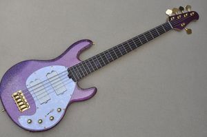 4 Saiten Purple Body Electric Bass Gitarre mit weißem Perlenpickguard Rosewood Fingerboard Angebot angepasst