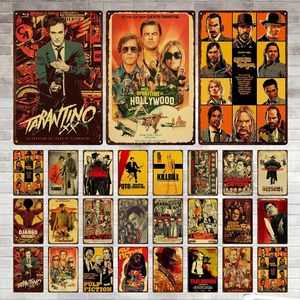 Clássico Quentin Tarantino Movie Metal Pintura de metal Tin Sign Retro Poster Placa Club Starters de parede Vintage Decoração de casa Decoração de ferro Pintura Tamanho 30x20cm