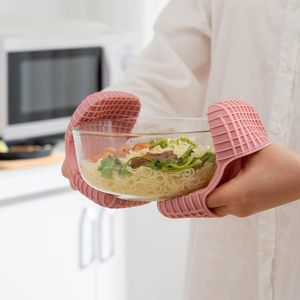 Печь-рукавицы теплоизоляция Силиконовые перчатки против расщепленной высокотемпературной кухонной печи с утолщенным высокотемпературным