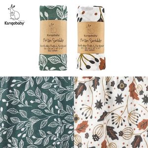 Blankets Swaddling Kangobaby #My Soft Life# 2 Pieces Pack Muslin 100% Cotton Baby Swaddles born Blankets Black White Gauze Infant Wrap 220915