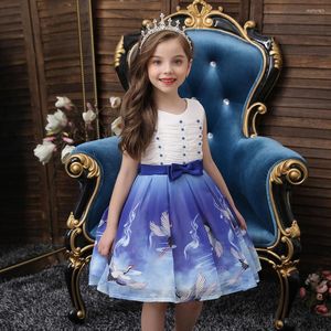 Girl Dresses Europe And America CHILDREN'S Dress Printed Girls Princess GIRL'S Slim Students Catwalks A Generation Of Fat