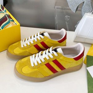 Gazelle sapatos casuais marca designer de luxo veludo retalhos impressão listrado vintage colaboração das mulheres dos homens com caixa