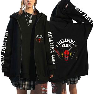 Funny Stranger Things Things Season 4 zíper moletom moletom zip up mapô