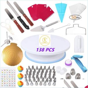 Cake Tools Cake Tools Decorating Set Turntable Pastry Bags Nozzle Bakware Baking Accessories S Tool Drop Delivery Home Ga Dh1Lk