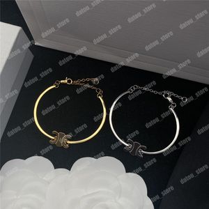 Silver And Gold Bracelets Women Charm Jewelry Letter Pulsera Mens Wrist Band Ladies Designer Lover Bracelet Party Accessories Chain With Box