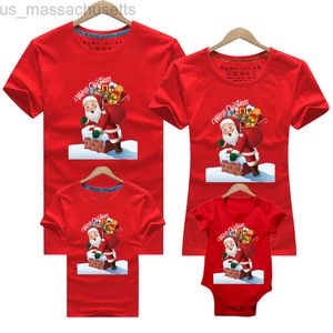 Familj matchande kläder nyår flickor pojke mamma pappa t-shirt jul familj matchande t-shirt kvinnor män barn t-shirt baby rompers bomull kort ärm