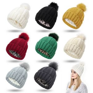 Thick Warm Winter Winter Hat Knitted Plus Velvet Comfortable Wool Lined Beanies For Women With Artificial Ball fleece Ski Beanie CPA4362 F0916