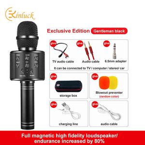 Microphones Kinglucky WS858 Portable Bluetooth Compatible Karaoke Microphone Wireless Professional Speaker Home KTV Handheld Direct Sales T220916