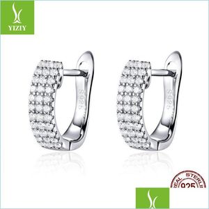 Hoop Huggie Hoop Hie Classic New 925 Sier Sier Shining Clear Cz Czic Circic Cring Serrings для женщин Свадебные украшения SCE560 1895 DHGWD