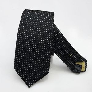 Bow Ties Business Polyester Mens White Dot Plaid Tie voor mannen Lovely Classic Gravatas Black NecTies