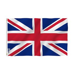 UK-Flagge des Vereinigten Königreichs, 90 x 150 cm, leuchtende Farben, Kopfteil aus Polyester-Leinwand und doppelt genähte Messingösen, Serie zum Aufdrucken der britischen Flagge im Freien