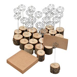 Ramy i modyle l Rustykalne drewniane miejsce na karty z wirującym drutem 6 -calowym drewnianym stołem podstawowym numer notatka