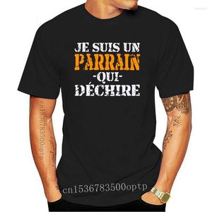 Herren T-Shirts Parrain Humor Shirt Familie Design Lustig Kurzarm Frühling Plus Größe 5XL Grafik Homme