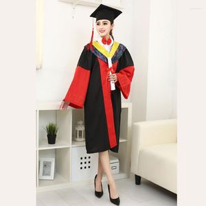 Clothing Sets Bachelor Uniforms Student School Gown College Graduation 2Pcs Robe Hat Unisex 6 Colors University Large Size 2022