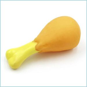 Dog Toys Chews Pet Supply Simating Rubber Funny Chicken Leg Squeak Toy Puppy Sound Interactive Chew Dog Cat Chewing Toys Drop Delive Dhb8M