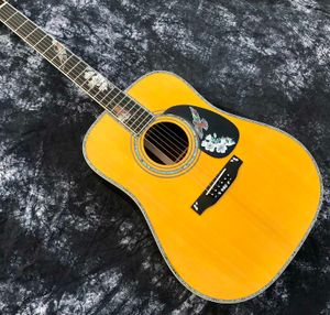 Özel Deluxe Akustik Gitar Abalone Bağlayıcı AAAAA Tüm Maddi Wood Guitar 550a Ses deliği Pikap