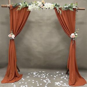 Dekoracja imprezy 70x500 cm Rust Szyfonowy łuk Wedding Arch Zabrania Tkaniny Terracotta Solid Drapery Ceremonia Recepcja