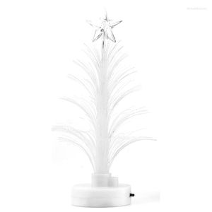Strängar Shgo-Colorful LED Fiber Optic Nightlight Decoration Light Lamp Mini Christmas Tree