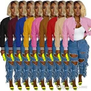 Autumn Winter Leather Baseball Jackets for Women Designer Stand Collar Hip Hop Crop Top gängad stretch Kort kappa vindtät