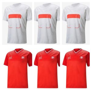 2022 2023ホームアウェイサッカージャージ22 23 Seferovic Freuler Shaqiri Lang Exlolo Behrami Swiss Red Football Shirt