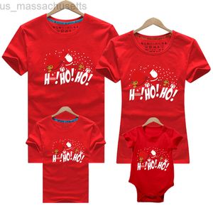 Family Matching Outfits Christmas Family Matching T-shirt Cotton Short Sleeve Cartoon Print Mom Dad And Me T-shirt New Year Women Men Kids T-shirt