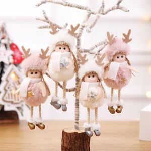 Christmas Decorations Tree Ornaments Lovely Angel Girl Pendant Plush Doll Xmas Hanging For Kids Gift Home Deco