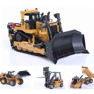 Bilar huina 1 50 diecast modelllegering simulering fordon bil gjuten dumpning bulldozer hjullastare grävmaskin barn leksak samlarobjekt 0915