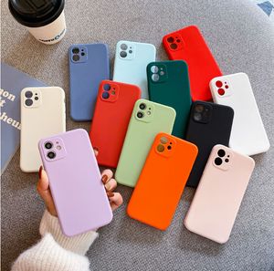 2022 Luxury Square Liquid Silicone Phone Cases For iPhone 14 Pro Max 13 PRO 6.1 XS X XR 7 8 Plus SE Slim Soft Candy Case Cover