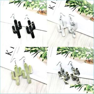 Dangle Chandelier Lady Cactus Shaped Leather Earrings Jewellery Two Sided Reunite Pu Women Dangle Fashion Eardrop 3 71Tp J2 Drop Del Dhdua