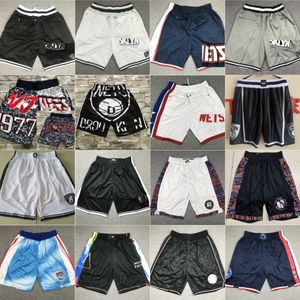 2022-23 Neue Basketball Durant Irving Shorts Just Don Pocket Hip Pop Pop mit Taschen Reißverschluss Jogginghose Simmons Curry Petrovic Erving Mills kurz