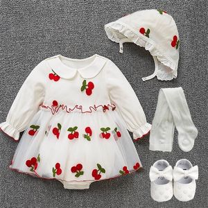 Conjuntos de roupas 1 conjunto de alta qualidade beb￪ infantil garotas vestido princesa vestido batizado batismo casamento festas de anivers￡rio vestido de tiro 220916