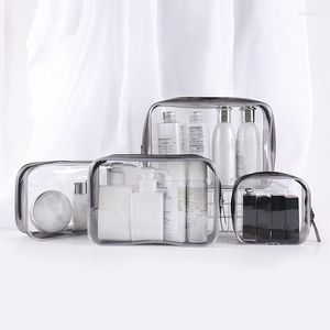 Förvaringspåsar 1 st transparent kosmetisk väska PVC Kvinnor Rensa smink Skönhet Case Travel Make Up Organizer Bath toalettart Wash