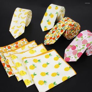 Bow Ties Casual Floral Cotton and Pocket Square Set Flower Print Skinnhattar för män Mens Neck Tie Cravat 6cm Slim Slips