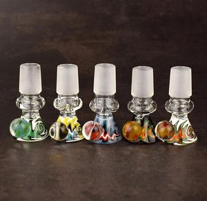 Colorful Smoking Pyrex Glass 14MM 18MM Interface Bowl Container Portable Accessories Innovative Design Handle Handmade Smoking Bong Holder