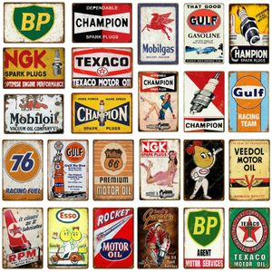 Vintage Motor Oil Gasoline Metal Painting Signs Tin Poster Retro Bar Pub My Garage Decor Gas Station Decorative Wall Plaque Cinema Wall Home
