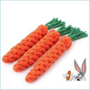 Dog Toys Chews Carrot Shaped Knot Ropes Pet Dog Toys Chew Cat Toy Safe For Small Dogs Molar Biting Playing Products Accessories Drop Dhjp8