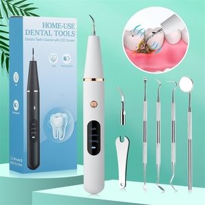Other Oral Hygiene Electric Ultrasonic Irrigator Dental Calculus Tartar Remover Tooth Stain Cleaner LED Teeth Whitening Cleaning tools 220916