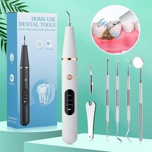 Outros Higiene Oral Elétrico Irrigador Ultrassônico Cálculo Dente Removedor de Tártaro Limpador de Manchas de Dentes LED Clareamento Dentes Ferramentas de Limpeza 220916