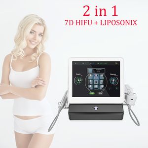 2'de 1 Liposonix 7D HIFU Yüksek Yoğunluklu Odaklı Ultrason Cilt Kaldırma Gençleştirme Zayıflama Makinesi