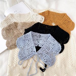 Bow Ties 2022 Kız Sahte Yakalar Şal Yanlış Yaka Gömlek Kadın İçi İçi Tığ İşareti Çıkarılabilir Sweater Yarı Sivil Sol