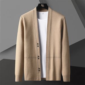 L￣ de l￣ masculina mistura de outono coreano slim fit slim slim single sweaters su￩teres masculinos cardigan malha su￩teras jaqueta s￳lida macho m-3xl 98802 220915