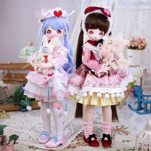 Dream Fairy 14 BJD Anime Style 16 inç top eklemli bebek Giysiler Dahil Kahveler için Kawaii Dolls MSD 220816