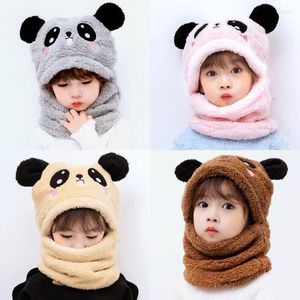 Hårtillbehör barns tecknad halsduk Höst och vinter dubbel fleece varm förälder-barn hatt en utomhus måste-ha